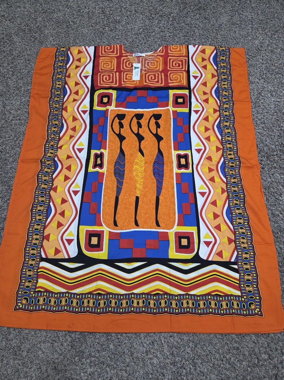 Vibrant Orange Tribal Print Women's Skirt
